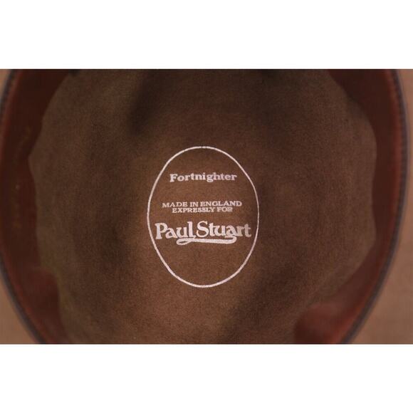 Paul Stuart by Fortnighter Brown Felt Fedora Made in England 60 - 7 3/8 - Picture 5 of 6